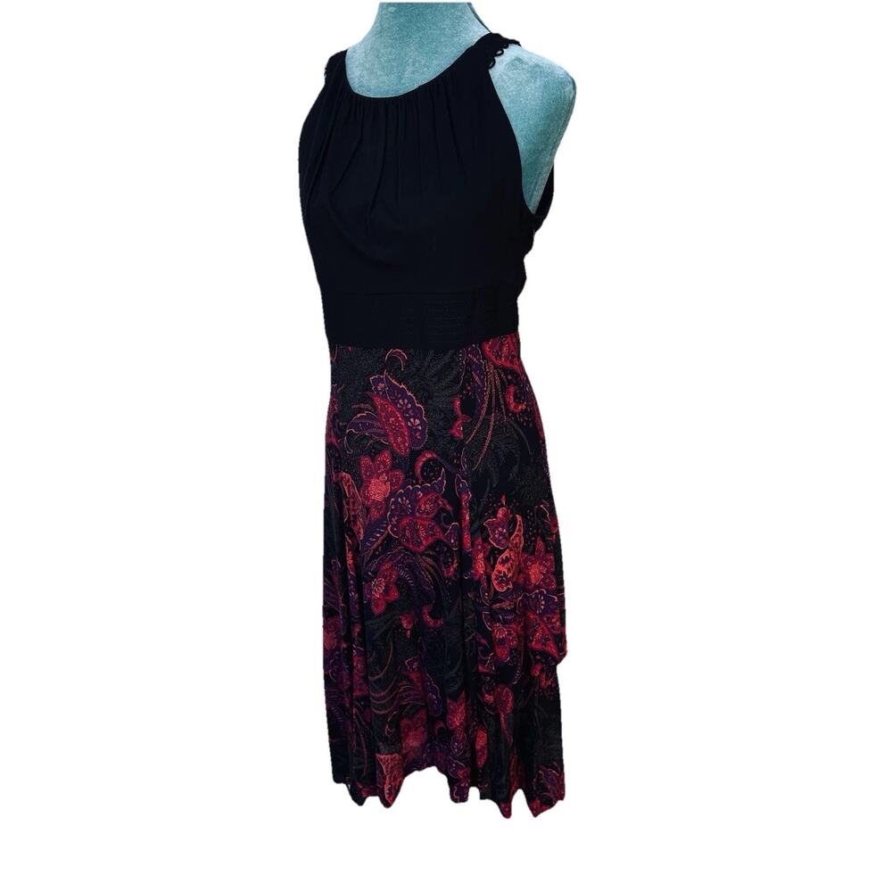 Karen Millen Silk Dress Women 8 Layered Empire side zip sleeveless